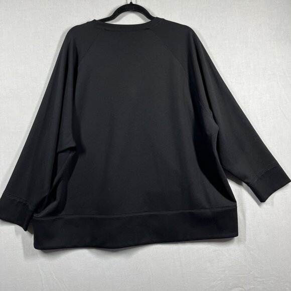 Eileen Fisher Sweater Womens 2X Lyocell Soft Black Round Neck Oversized Made USA - Picture 6 of 11